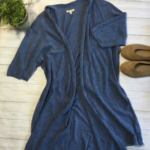 Eileen Fisher linen blend long kimono cardigan